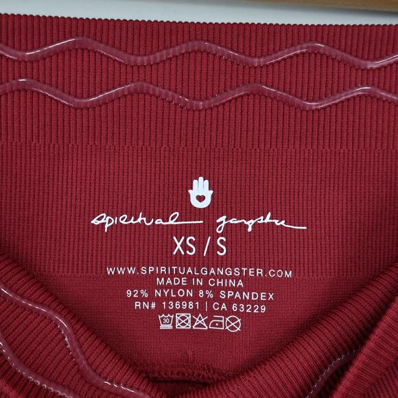 Spiritual Gangster Love Sculpt 7/8 Ruffle Legging Ruby Red Size XS/S NWT - Picture 3 of 8